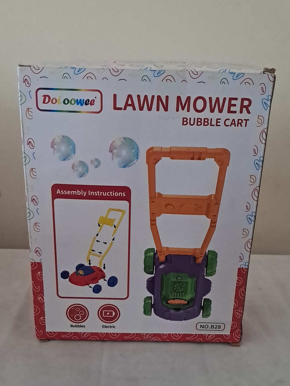 Doloowee Kids Bubble Lawn Mower Toy - Orange, Purple, Green
